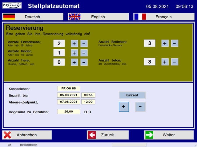 Reservierung